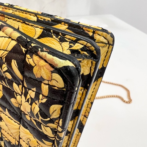 Versace Virtus Barocco-Print Quilted Leather Wallet-On-Chain Bag